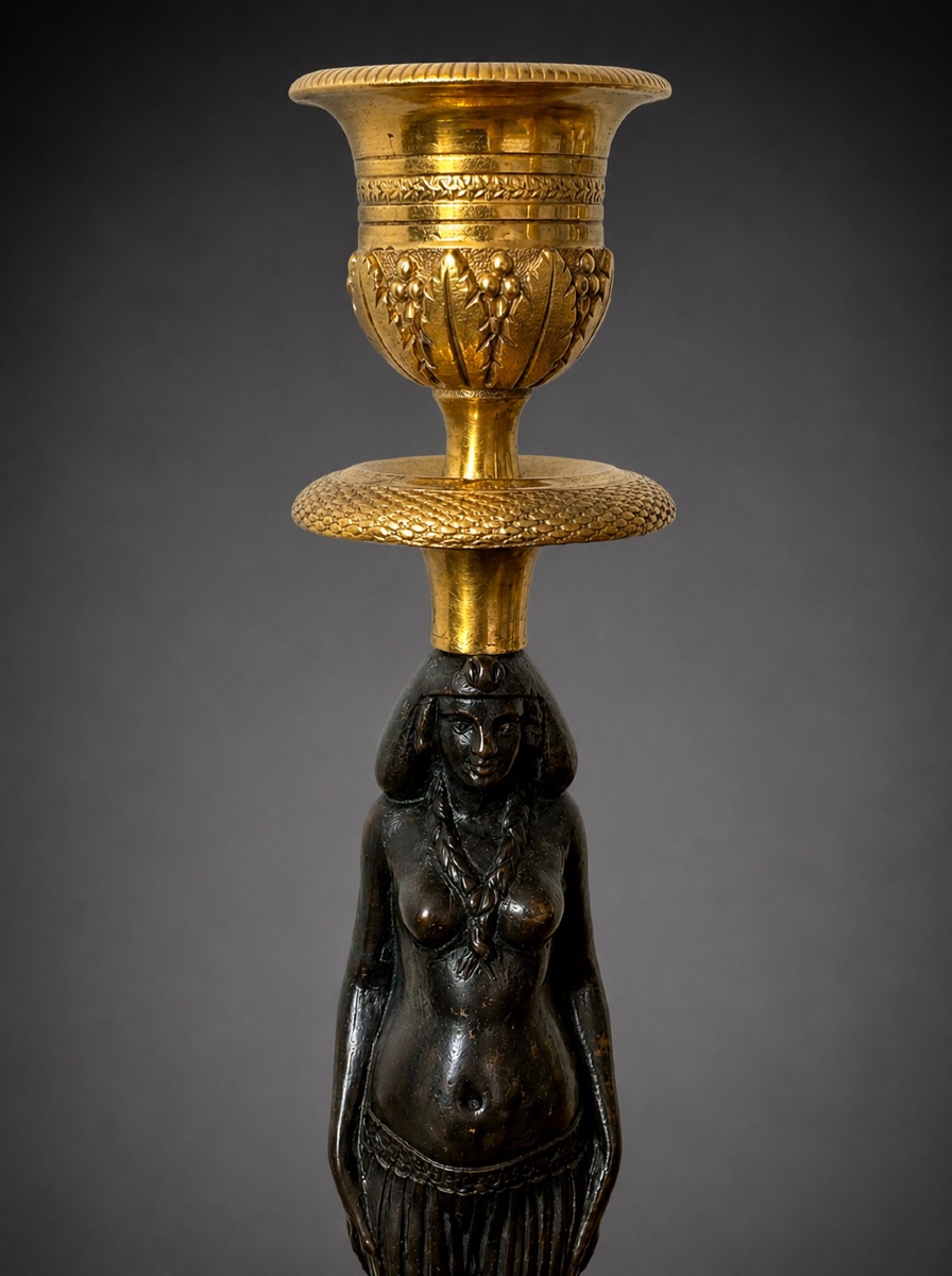 Paire de flambeaux d'epoque Consulat , vers 1795-photo-2