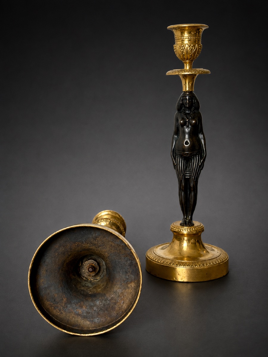 Paire de flambeaux d'epoque Consulat , vers 1795-photo-4