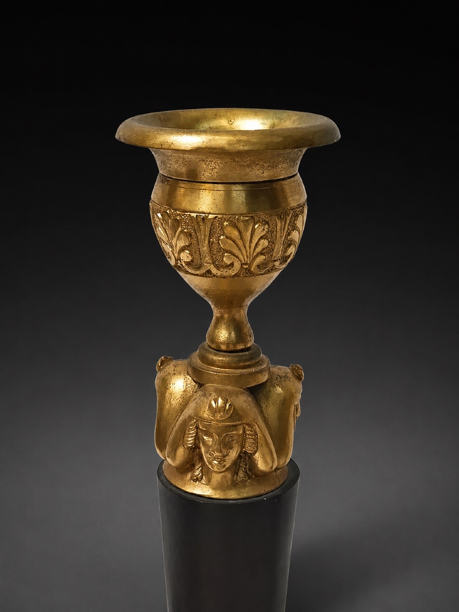 Pair Of Egyptian Candlesticks From The Empire Period, ‘retour D’egypte’. Circa 1805-photo-2