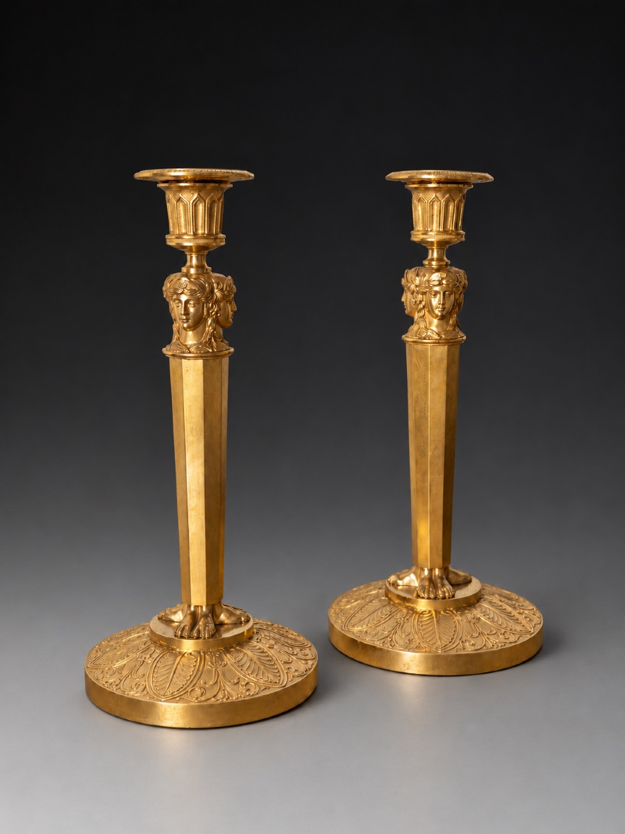 A Fine Pair Of Empire-period Candelabra, Circa 1808. Model From The Palace Of Compiègne.