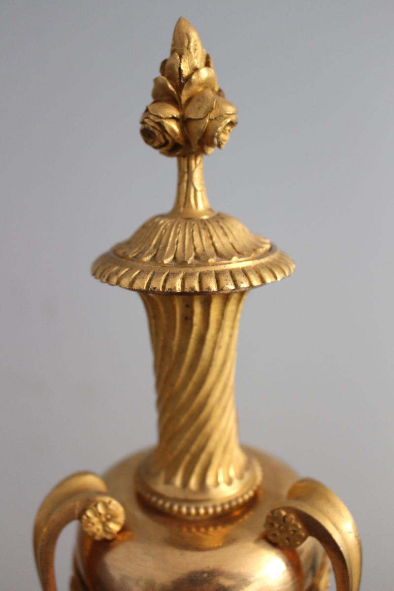 A Pair Of Charles X Gilt Bronze Vase-photo-2