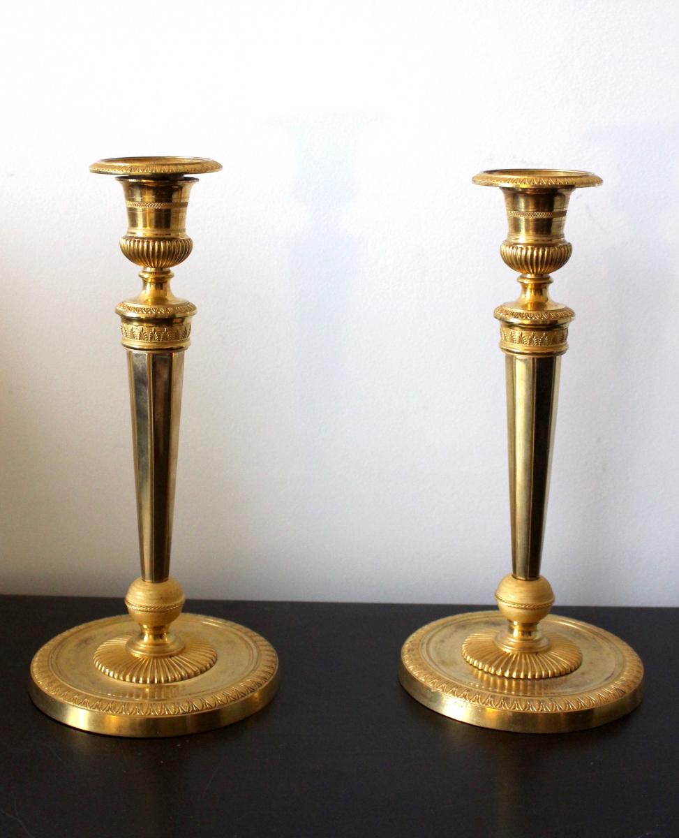 Pair Of Empire Period Candlesticks