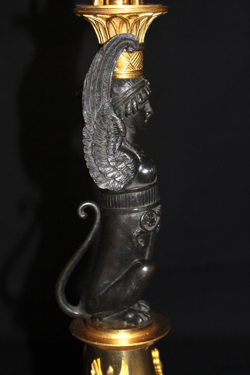 Pair Of Consulate Candelabras - Empire-photo-2