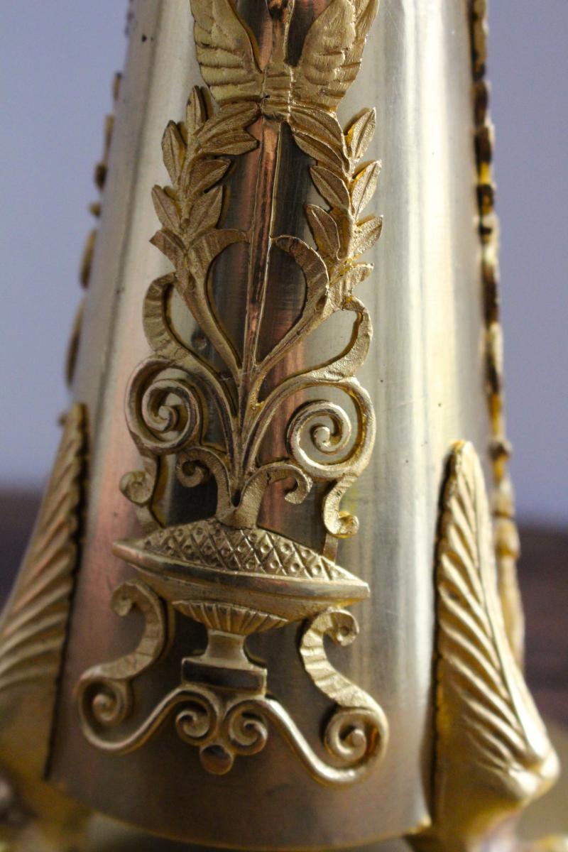 Paire De Candélabres d'Epoque Consulat - Empire-photo-4