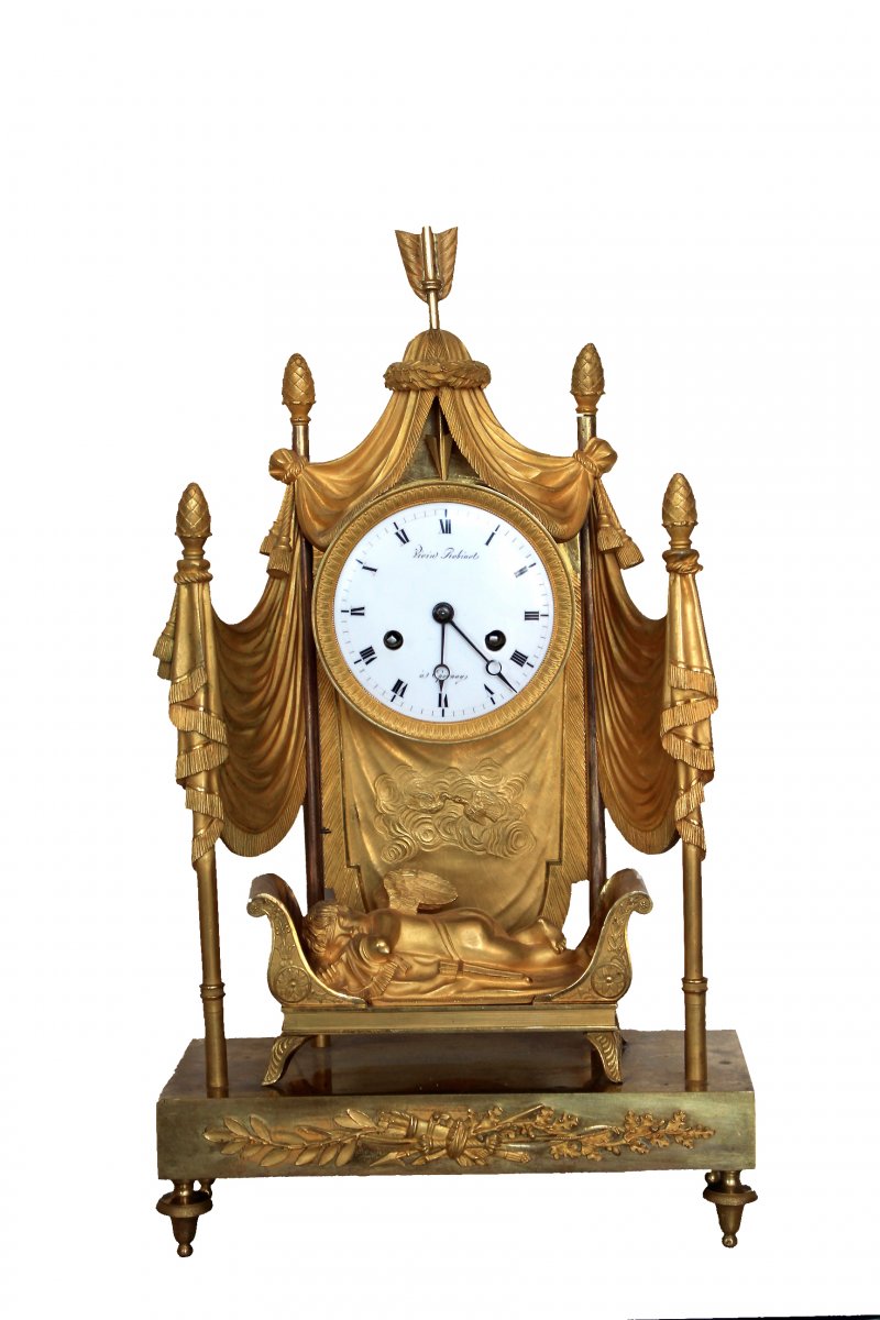 An Empire Gilt Bronze Mantel  Clock-photo-3