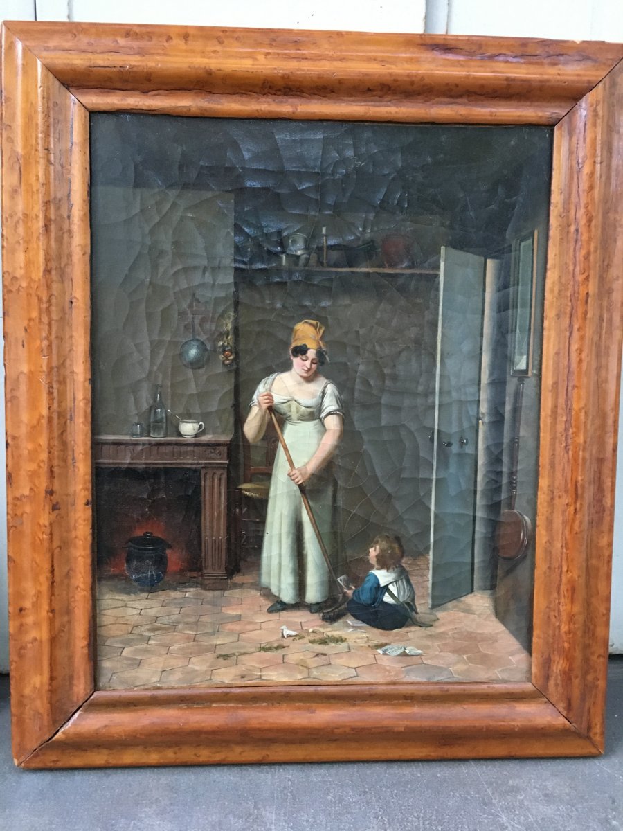 Femme Et Jeune Enfant  À La Carte À Jouer-photo-2