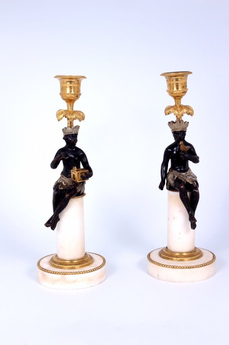 Paire De Bougeoirs d'époque Directoire