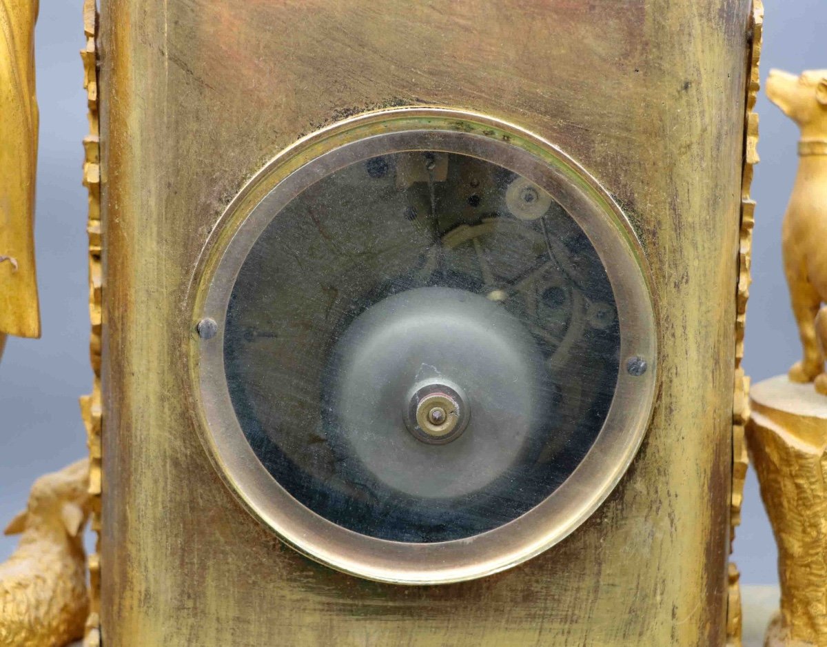 An Empire Gilt Bronze Mantel Clock -photo-4