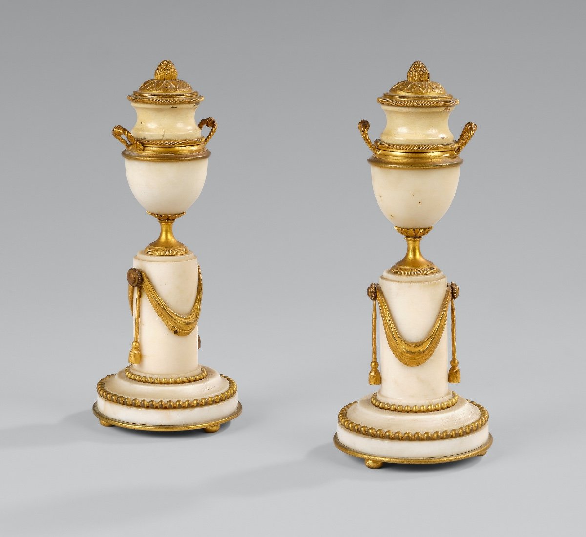 Pair Of Directoire  Cassolette- Candlesticks