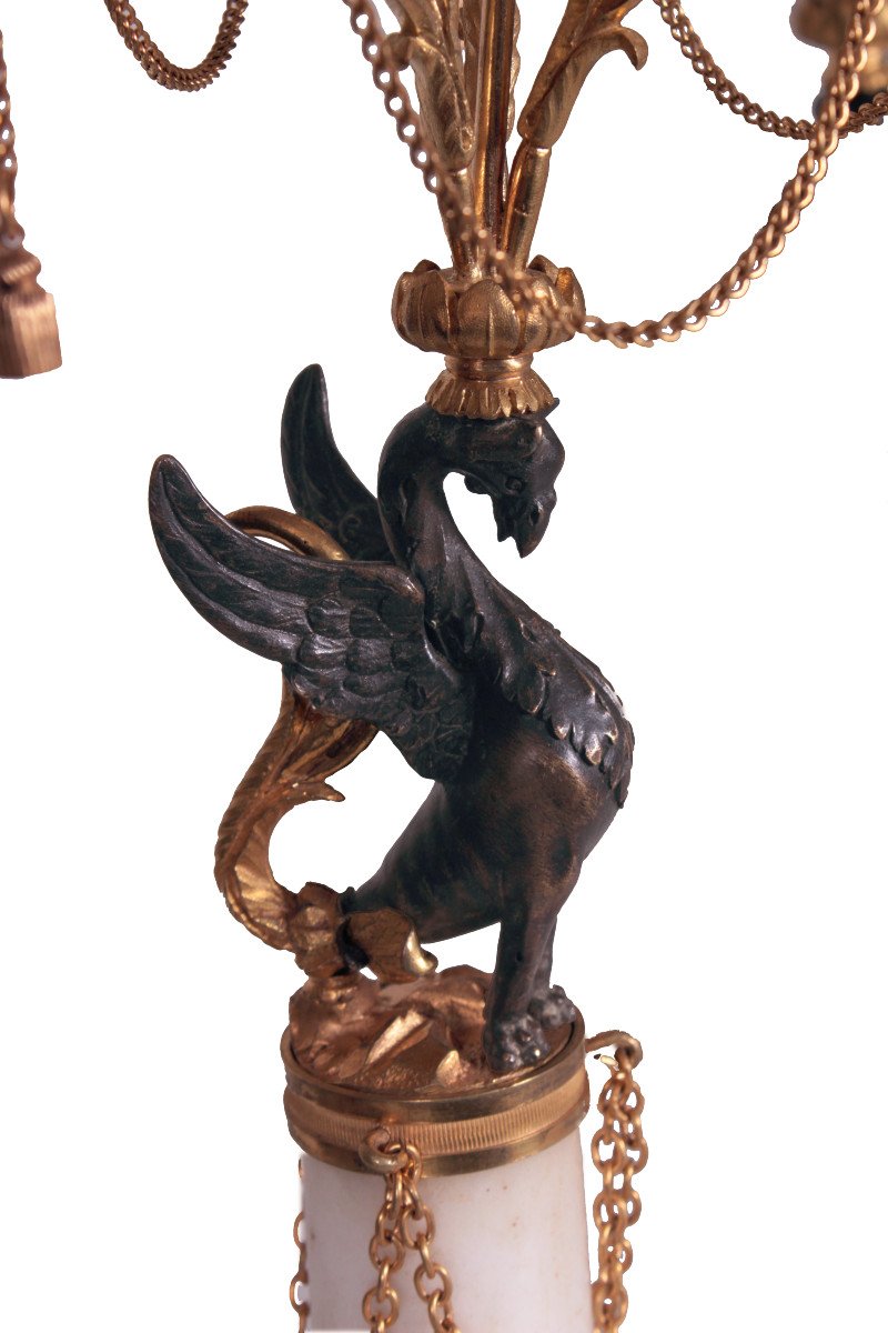 A  Louis XVI Gilt Bronze Pair Of  Candelabra-photo-2