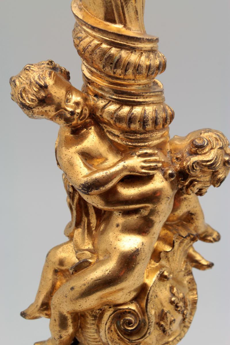 Paire De Flambeaux De Style Louis XV -photo-2