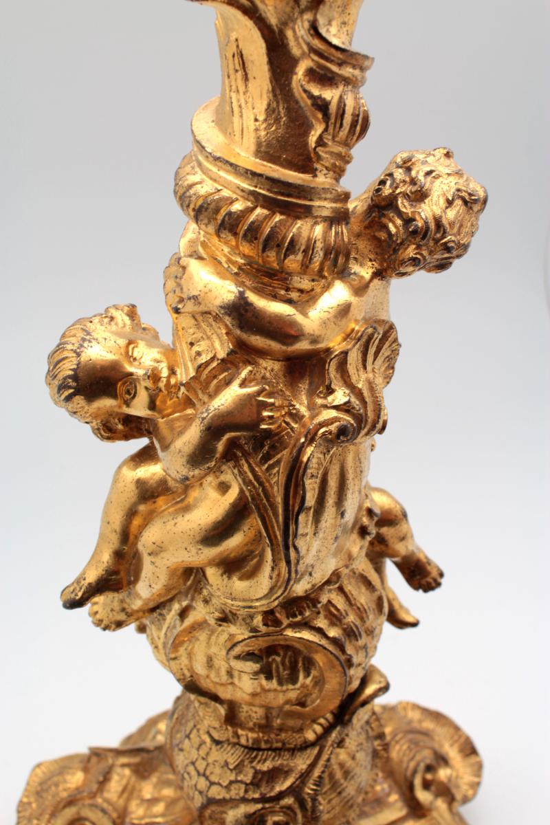 Paire De Flambeaux De Style Louis XV -photo-3
