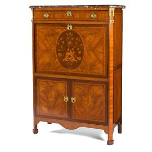 A Louis XVI Ormolu-mounted Tulipwood And  Rosewood Marquetry Secretaire Circa 1770