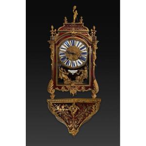 Cartel en marqueterie Boulle  d'écaille en première partie d'époque Louis XIV
