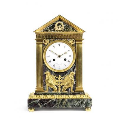 A French Early 19th Century Empire Ormolu Clock Possibly By Claude Galle