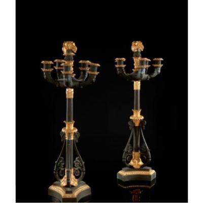 Pair Of Candelabra Epouqe Restoration