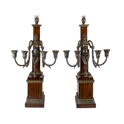 A Pair Of Consulat Rour-light Candelabra