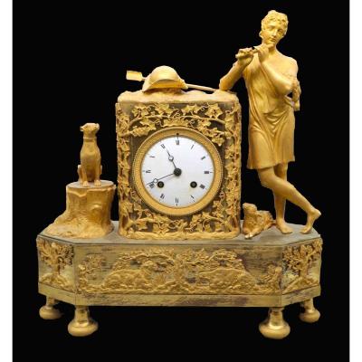 An Empire Gilt Bronze Mantel Clock 