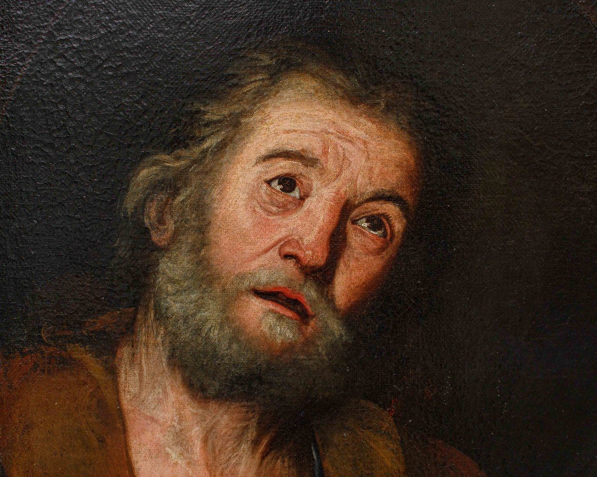 Francesco Fracanzano (1612 - 1656),  Face Of Saint-photo-6