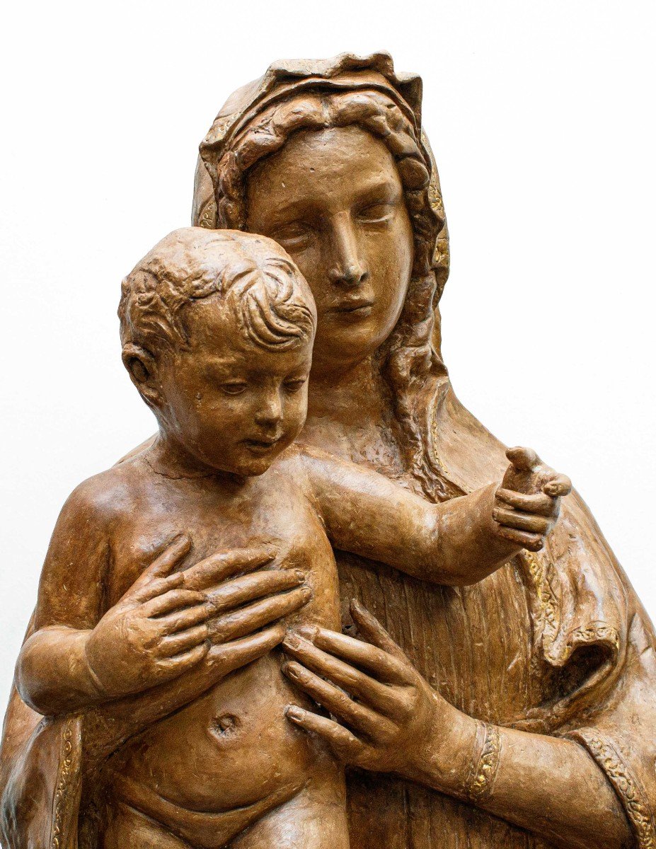 Circle Of Benedetto Da Maiano ( 1442 -1497), Madonna And Child Christ-photo-4