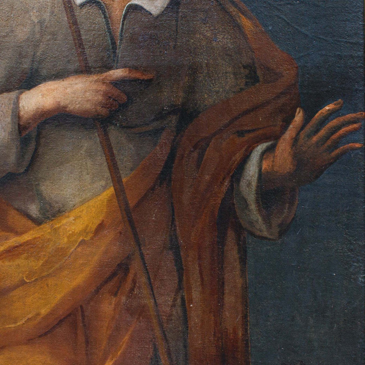 Antonio Cifrondi (1665 - 1730), Attr.  Homme Avec Bâton - Saint Joseph -photo-3