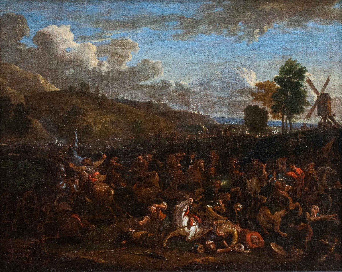 Attr. To Karel Breydel, Known As The Knight Of Antwerp (1678 - 1733), Battle With Knights-photo-4