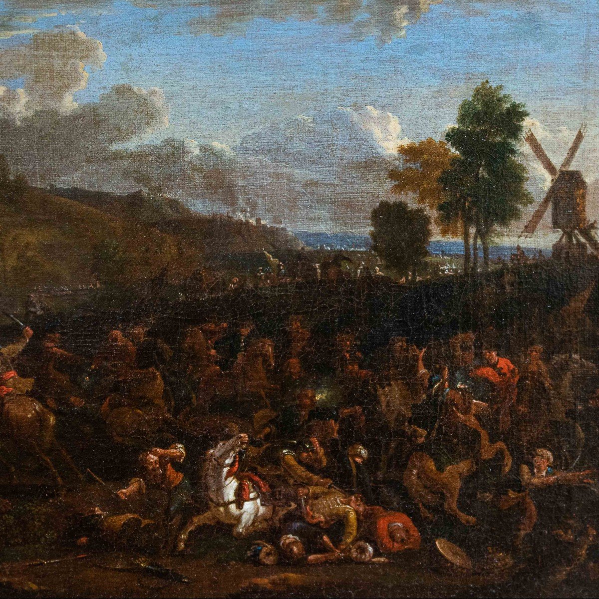 Attr. To Karel Breydel, Known As The Knight Of Antwerp (1678 - 1733), Battle With Knights-photo-2