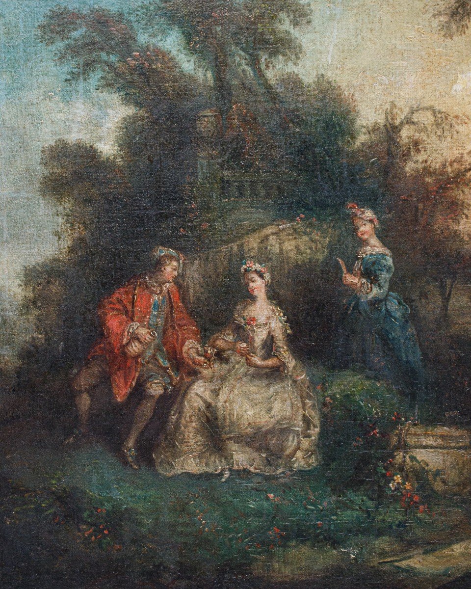 18th Century, French School, Garden With Figures-photo-4
