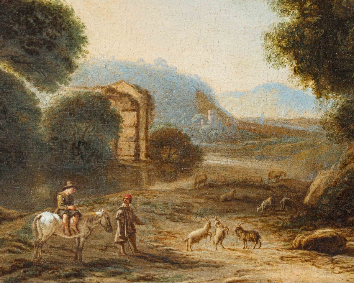 18th Century,  Landscape With Figures-photo-1