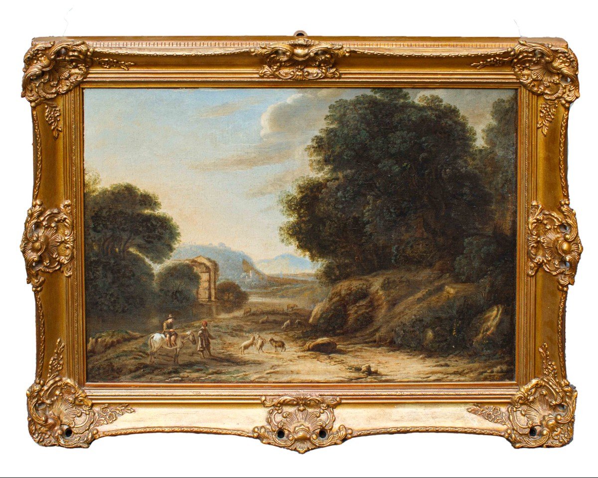 18th Century,  Landscape With Figures