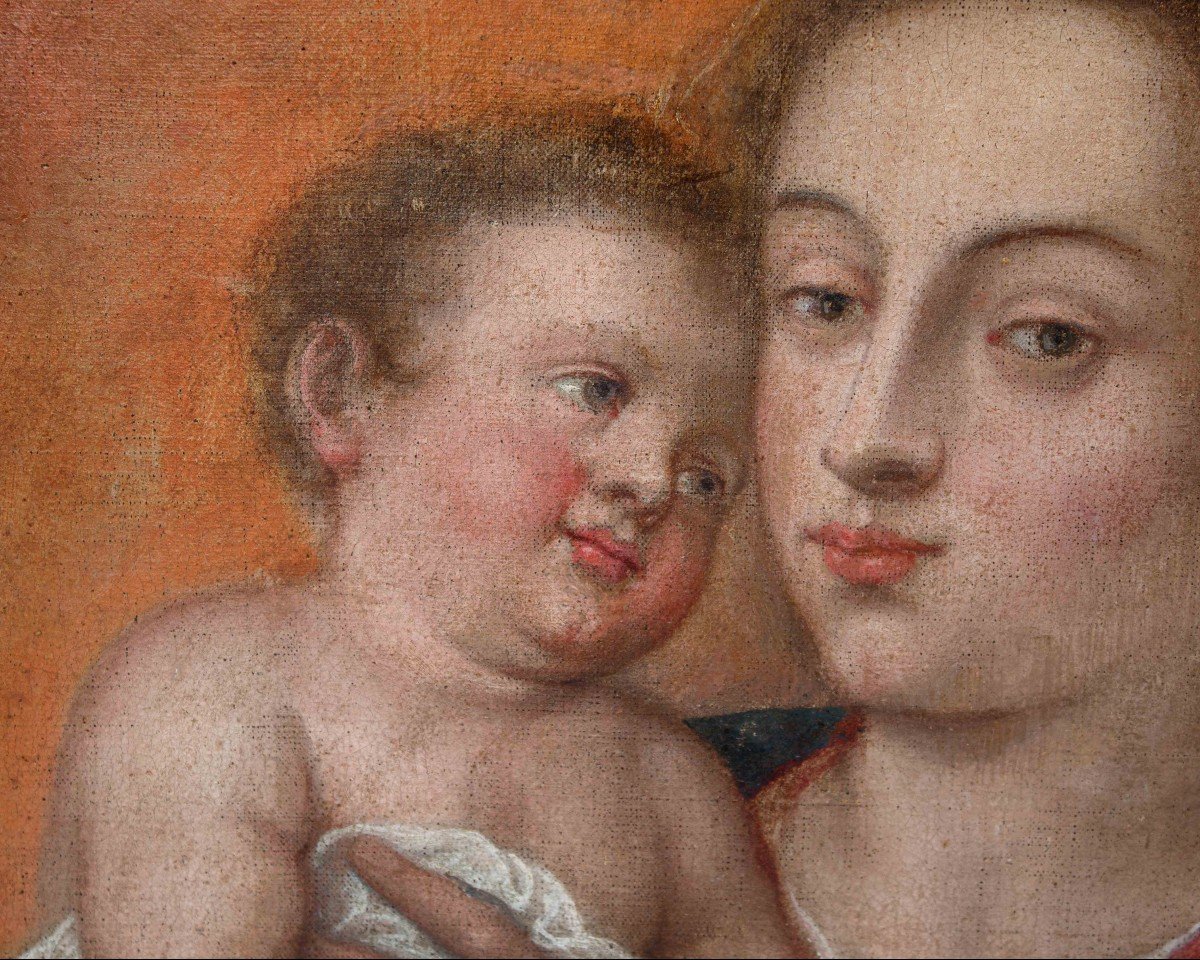 école De Titien, (1488/1490 -  1576)  Madonna Avec L’enfant Et Saint Jean-photo-4