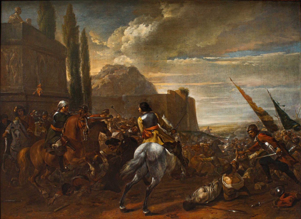 Peintre Flamand Du XVIIe Siècle, Bataille De Poltava, 1709  -photo-2