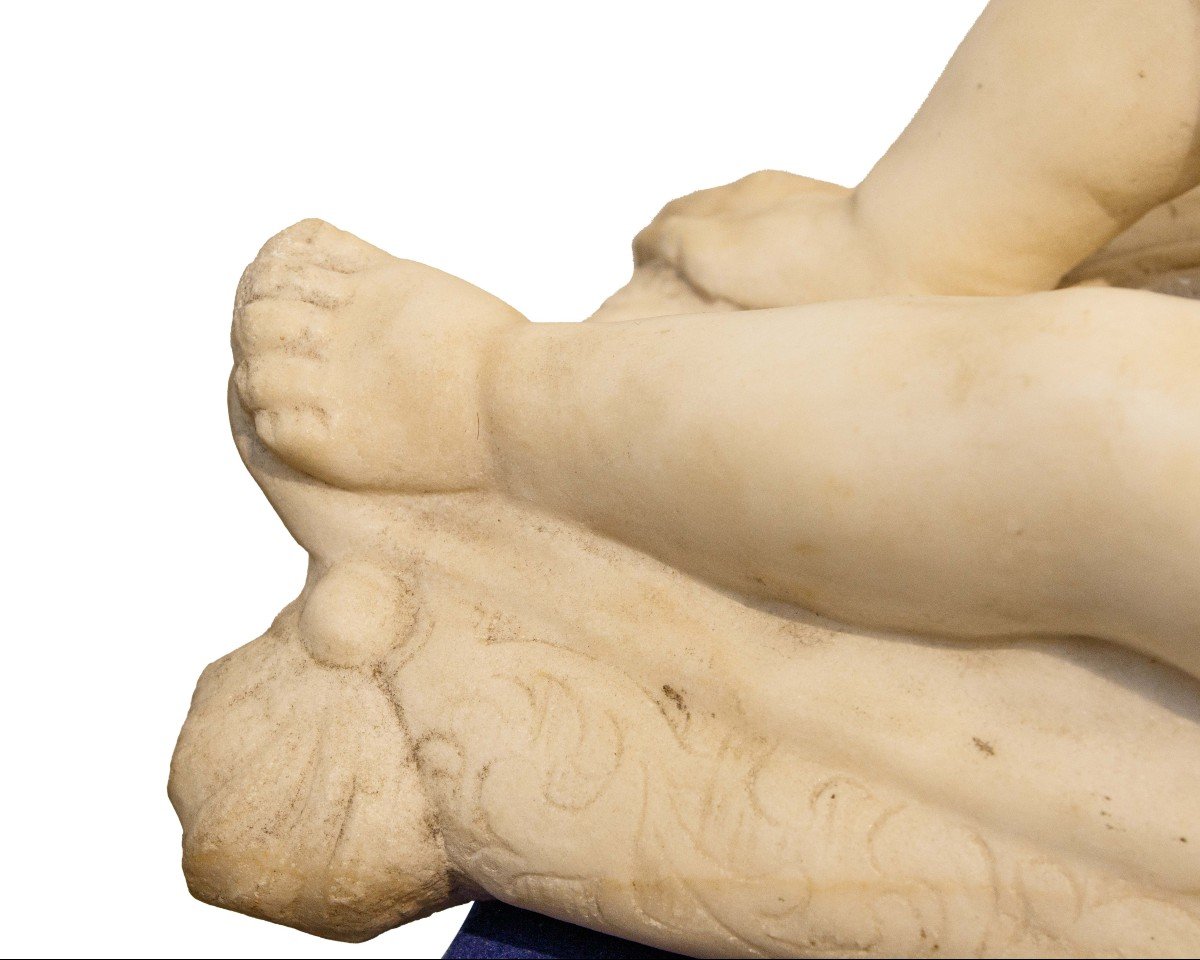17th Century, Rome, Putto Lying With Dove-photo-1