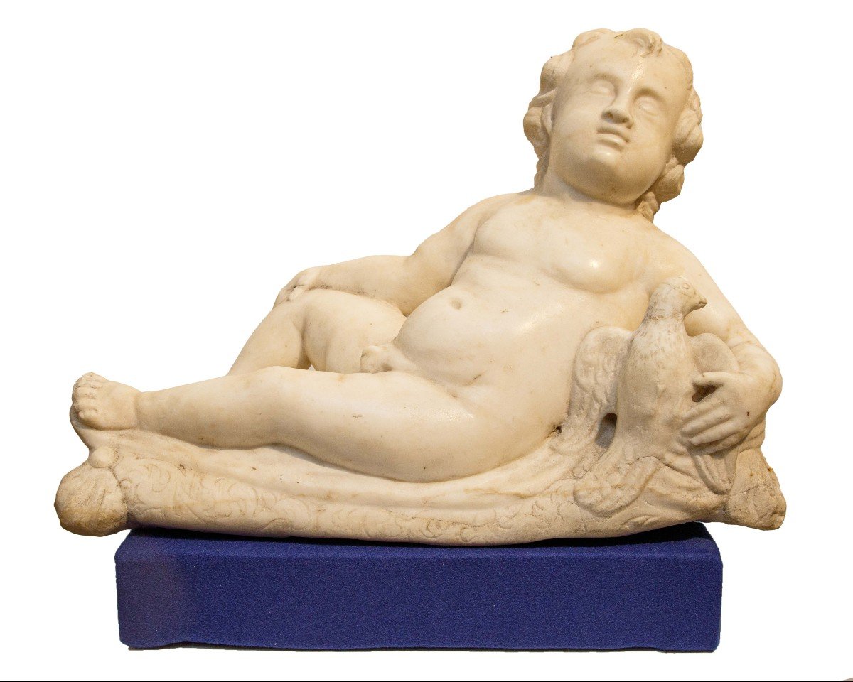 17th Century, Rome, Putto Lying With Dove