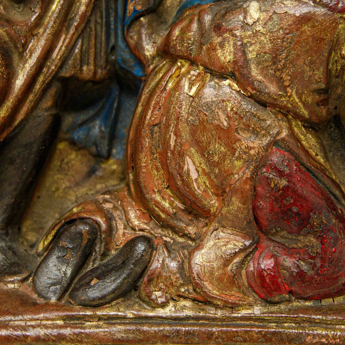 XVIIe Siècle, Adoration Des Mages, Terre Cuite Polychrome,-photo-4