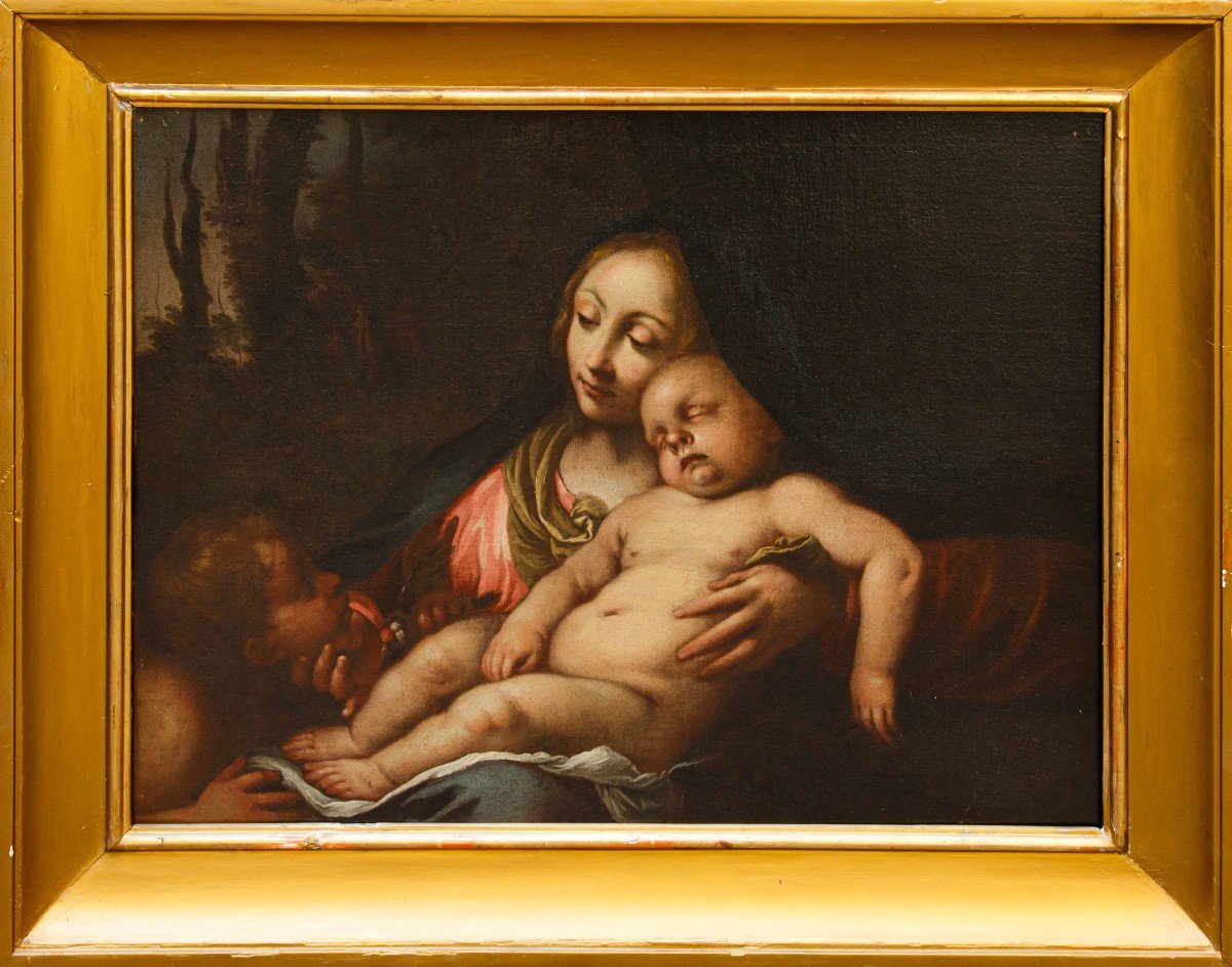Cercle De Carlo Cignani (1628 -1718),  Madonna Avec L’enfant Et San Giovannino 