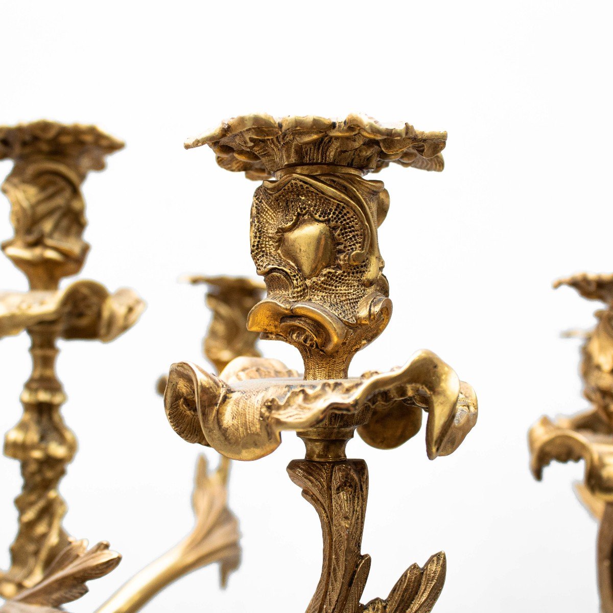 XIXe Siècle, Paire De Chandeliers à Quatre Lumières -photo-1