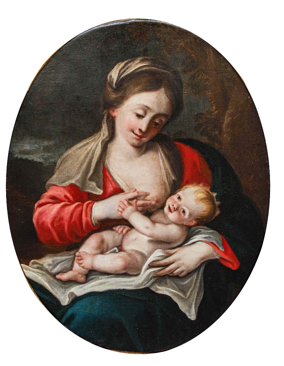17éme Siècle, école émilienne, Vierge à L’enfant-photo-5