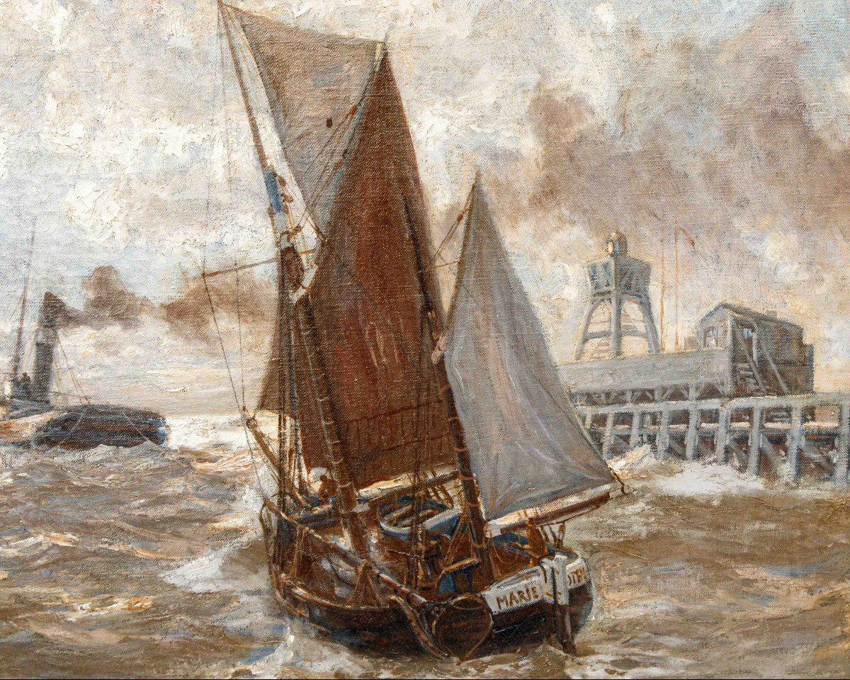 Erwin Carl Wilhelm Günther (1864 - 1927), Steamboats And Sailboats On The -photo-2