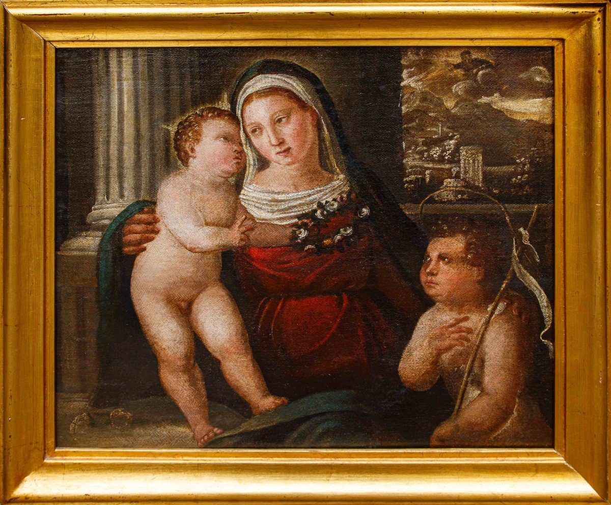 Venetian Master Of The XVI Century, Madonna With Child And S. Giovannino