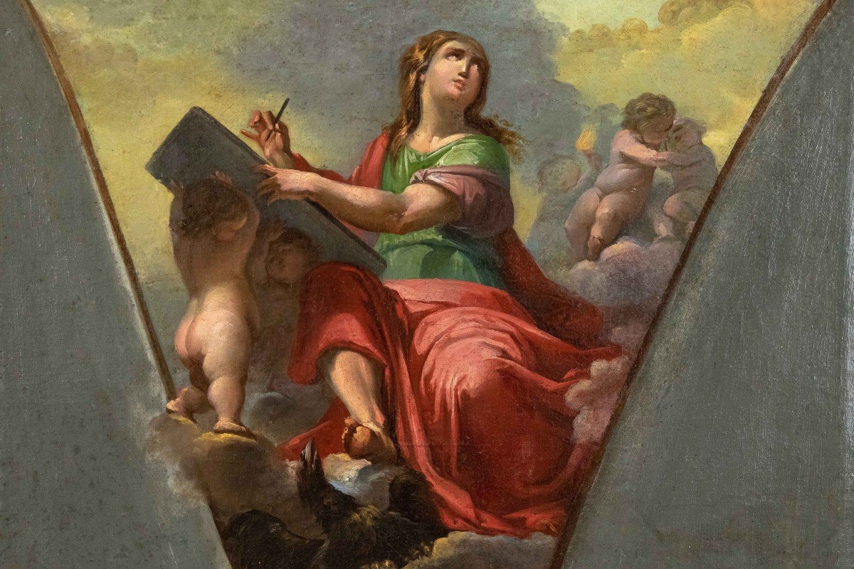 école Lombarde, Fin Du 18ème Siècle, étude Pour Le Pennacchio De Dôme -photo-3