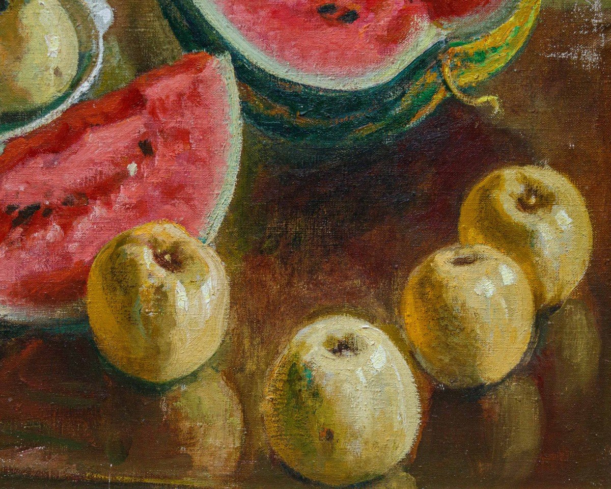 18ème Siècle, Nature Morte Avec Pastèque-photo-2