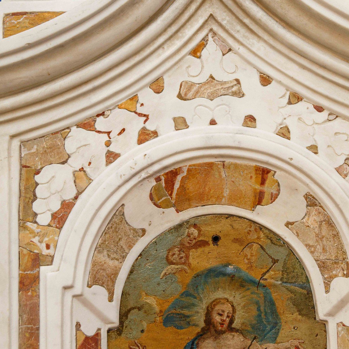 17th-18th Century, Edacular Frame With The Risen Christ-photo-3