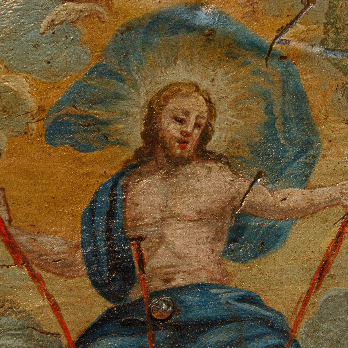 17th-18th Century, Edacular Frame With The Risen Christ-photo-4