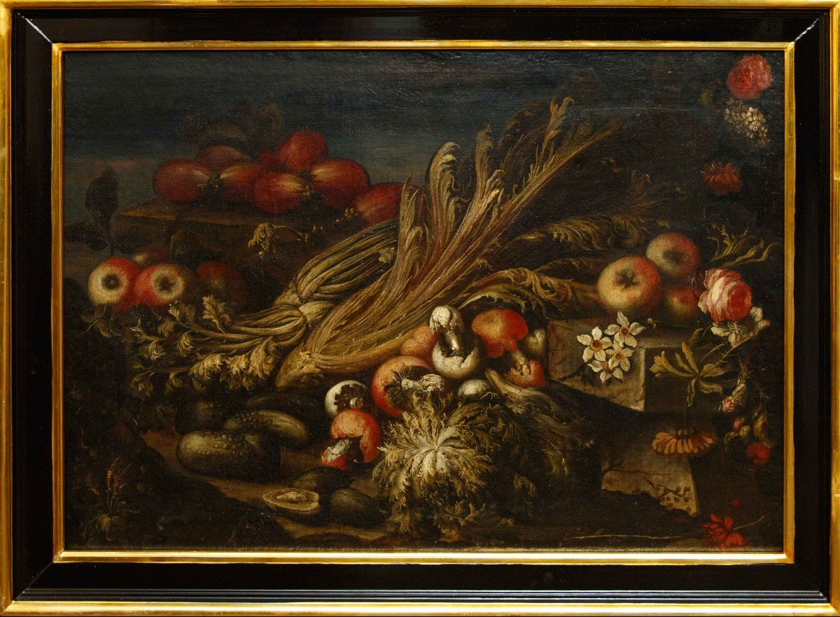 Paolo Paoletti (padua, Circa 1671 - Udine, 1735), Still Life With Vegetables And Fruits 