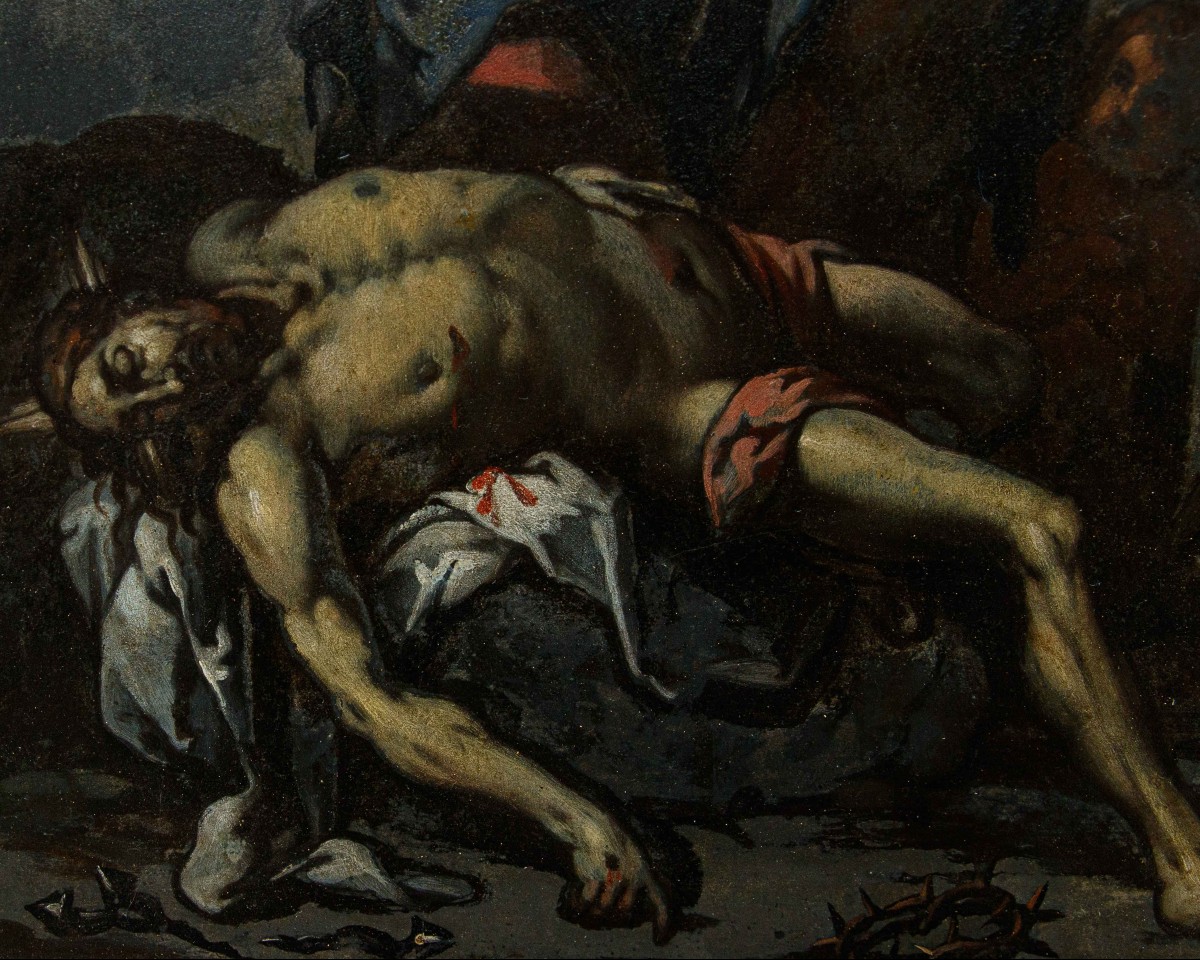 XVIIIe Siècle, Tristesse Sur Le Christ Mort-photo-2