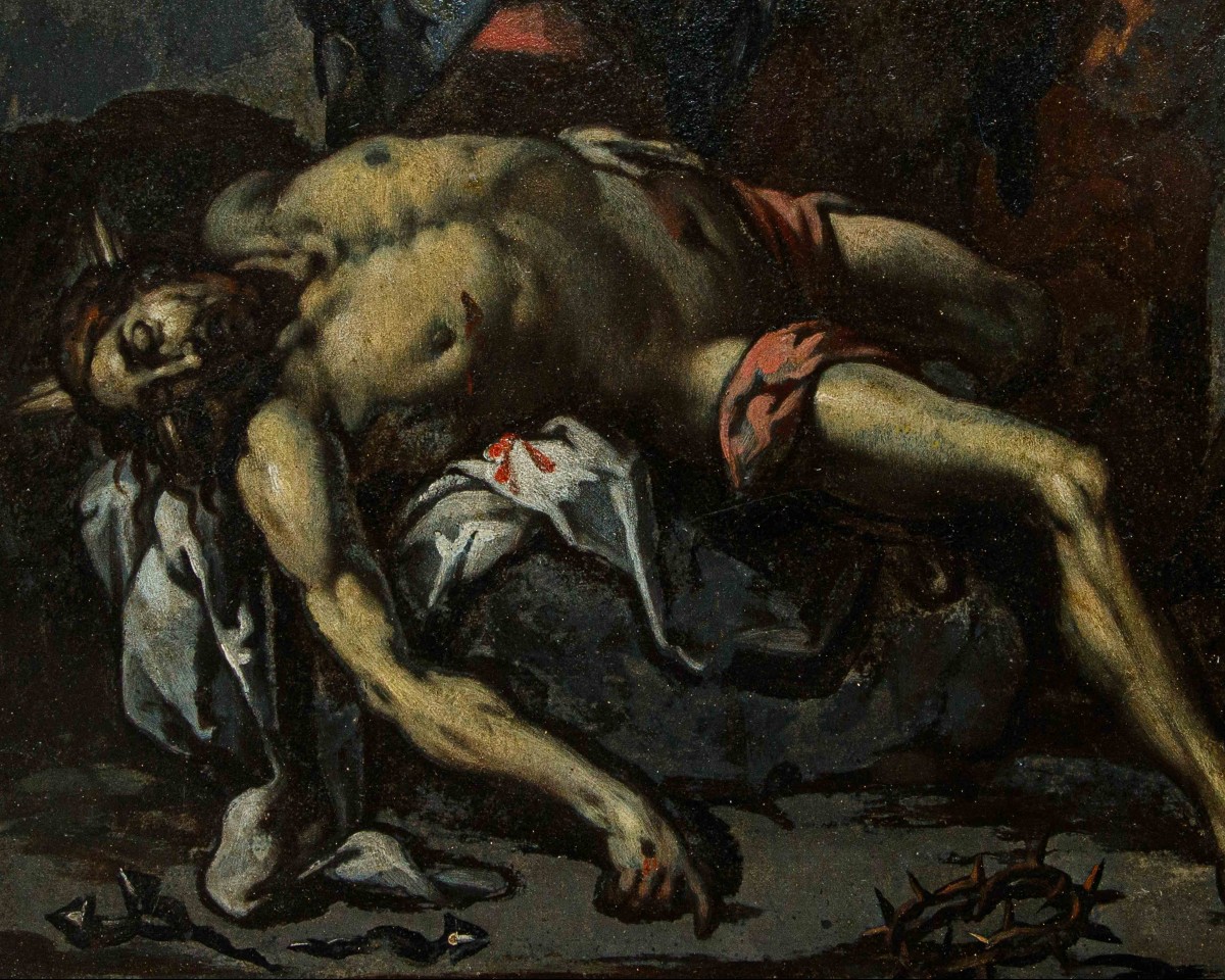XVIIIe Siècle, Tristesse Sur Le Christ Mort-photo-1
