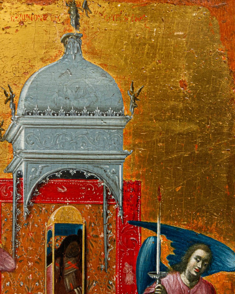 XVIII Century, Russian School, Icon Depicting The Relics Of Saint Spiridion Of Trimethon-photo-3