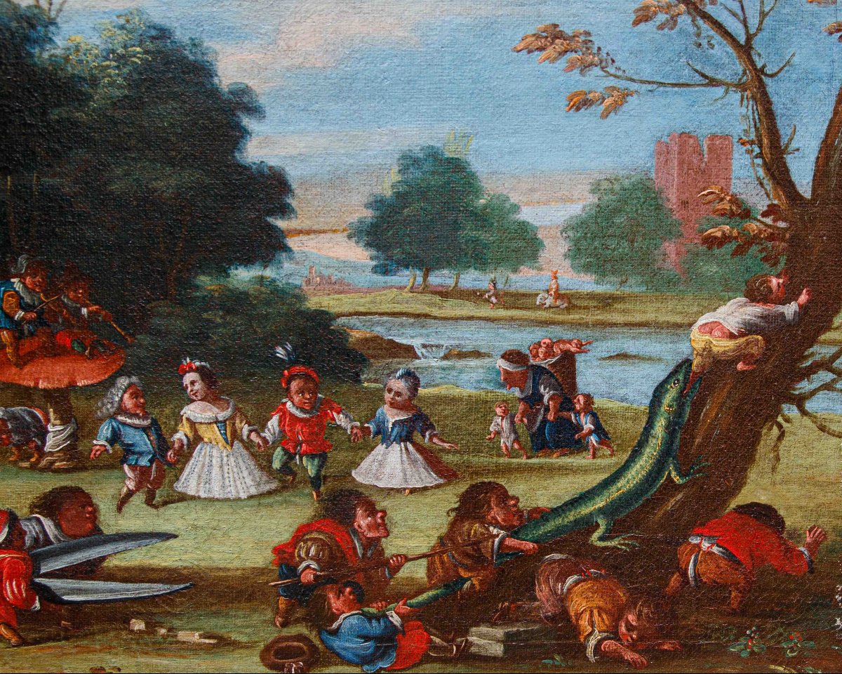 Faustino Bocchi (brescia, 1659 - 1741), The War Of The Pygmies-photo-2