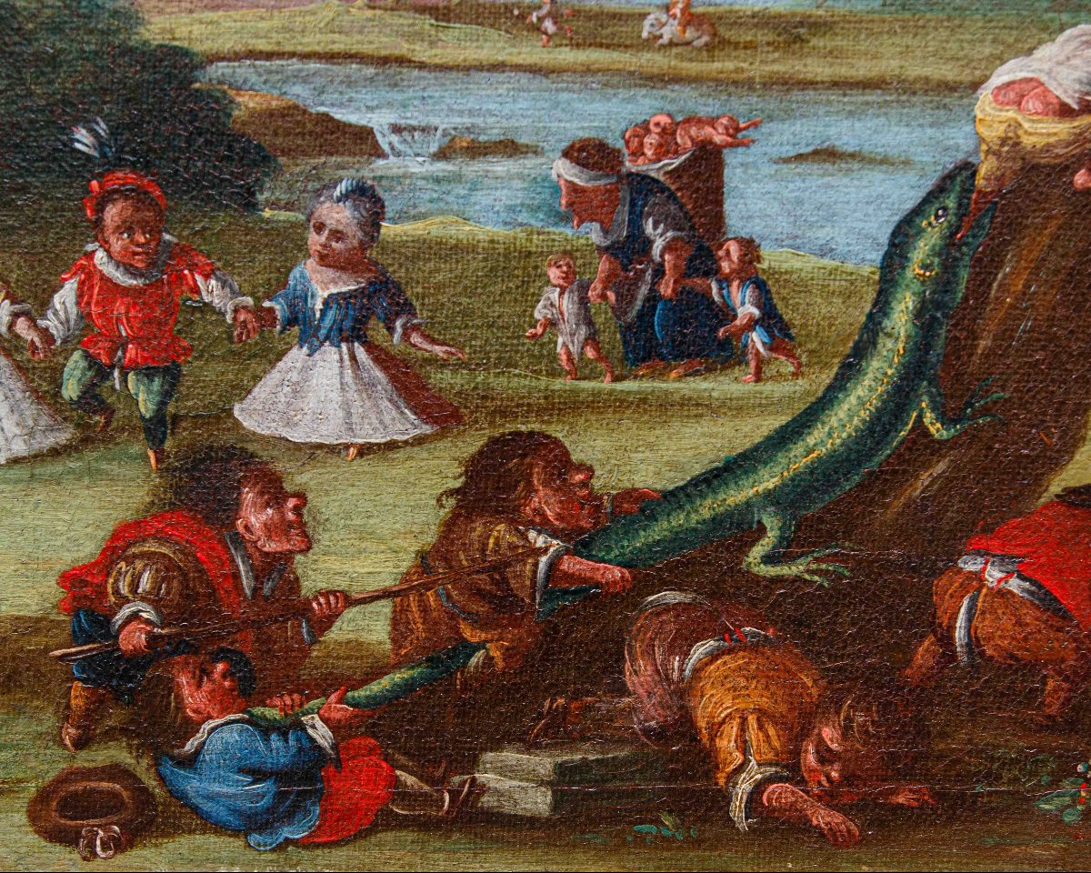 Faustino Bocchi (brescia, 1659 - 1741), The War Of The Pygmies-photo-3